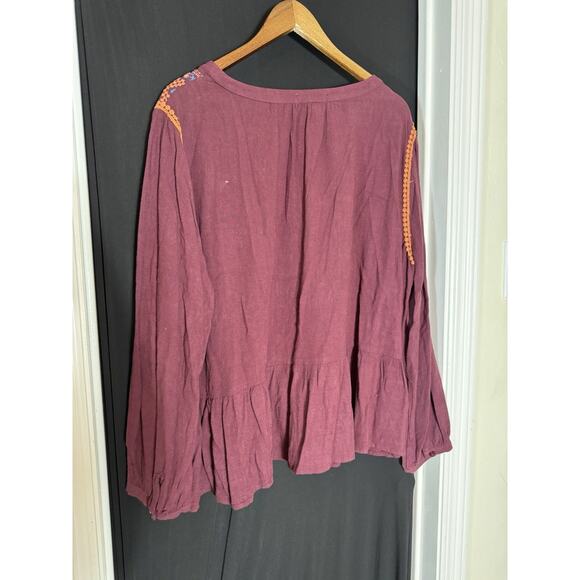 Perfectly Priscilla Women's Embroidered Floral Tunic Top Boho Multicolor Size 2X - Picture 10 of 10